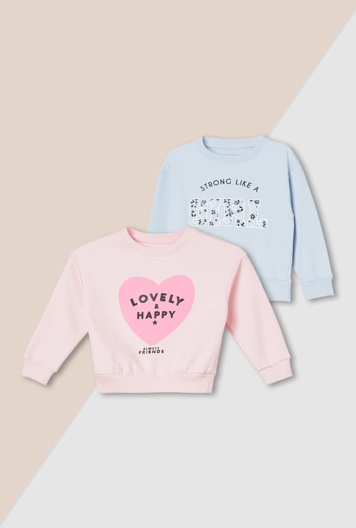 Girls Printed Sweatshirt - Pack of 2