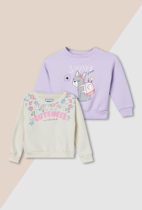 Girls Printed Sweatshirt - Pack of 2