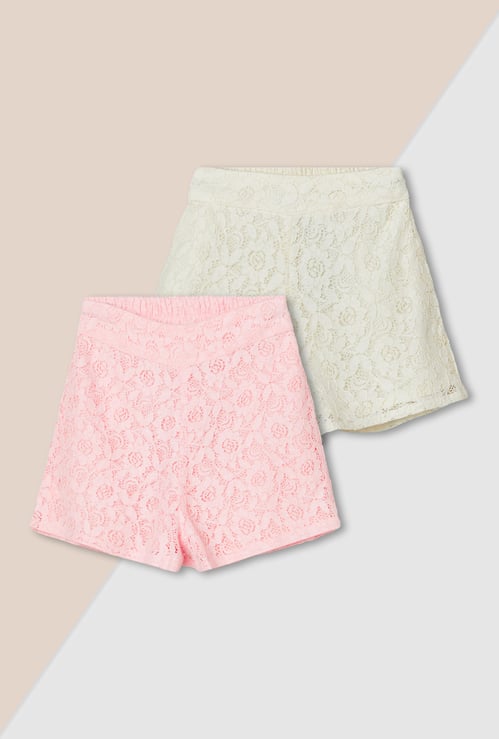 Girls Lace Shorts - Pack of 2