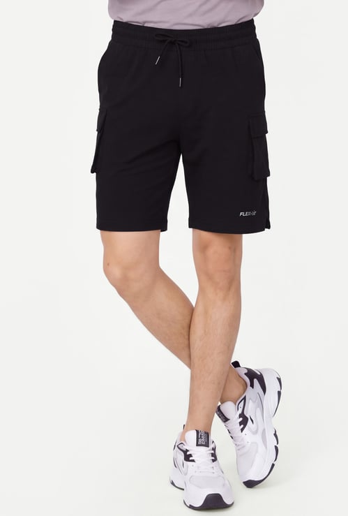 Men Solid Sports Shorts