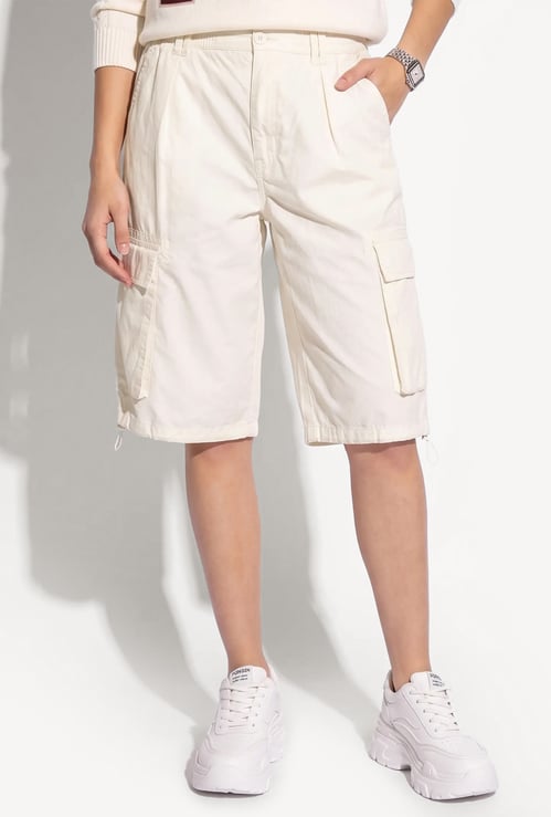 URB_N Women Solid Cargo Shorts