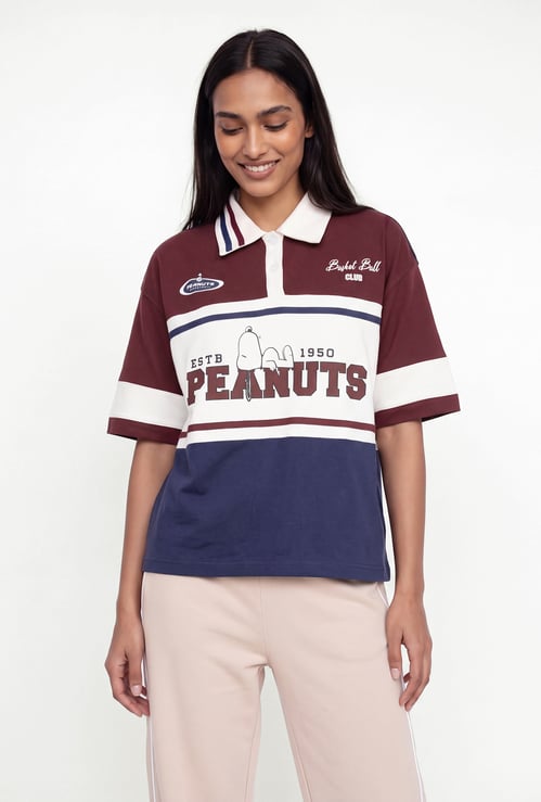 Women Peanuts Polo T-shirt
