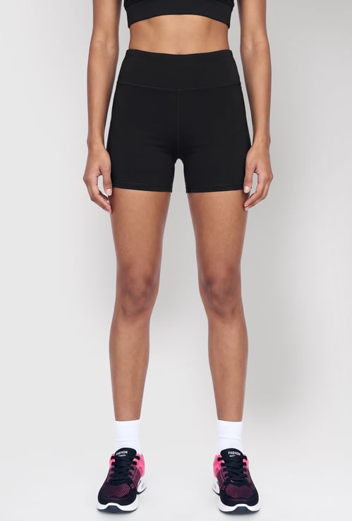 Women Solid Sports Shorts