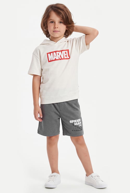 Boys Spiderman Printed Shorts Set