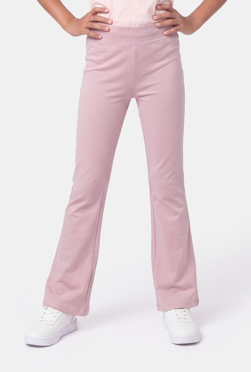 Girls Solid Flared Leggings