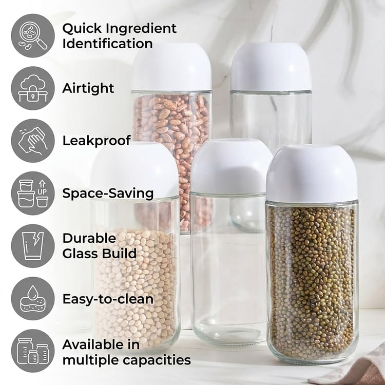 Regal Set of 6 Glass Storage Jars - 600ml