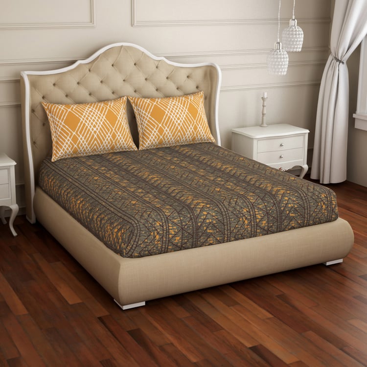 SPACES Atrium Geometric Print 3Pcs Double Bedsheet Set
