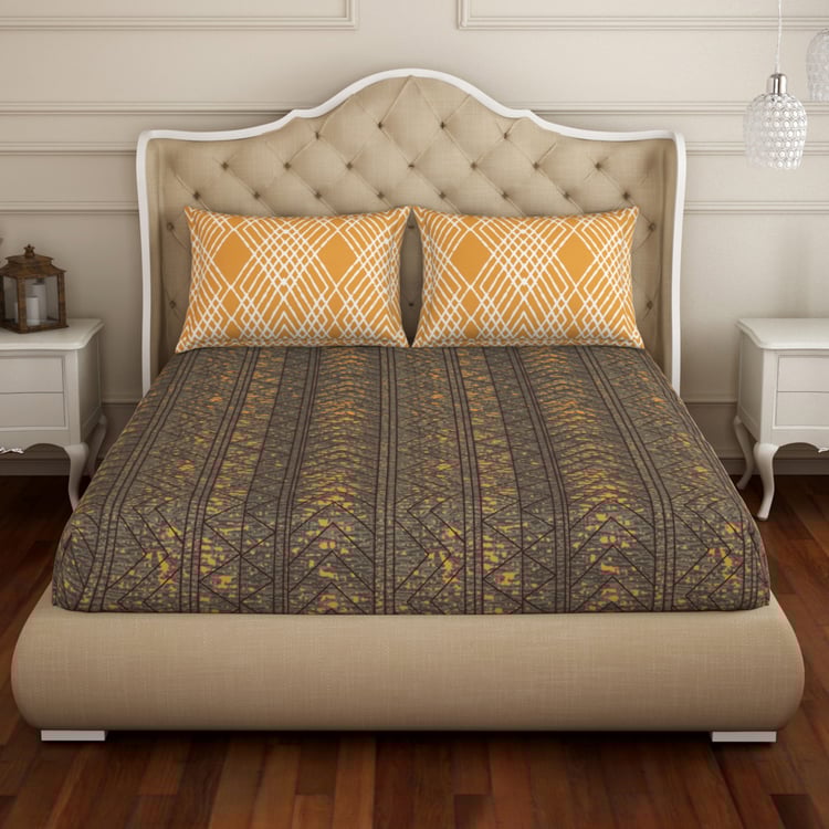 SPACES Atrium Geometric Print 3Pcs Double Bedsheet Set
