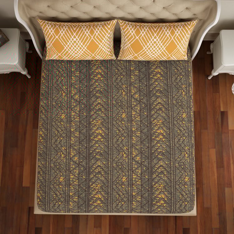 SPACES Atrium Geometric Print 3Pcs Double Bedsheet Set