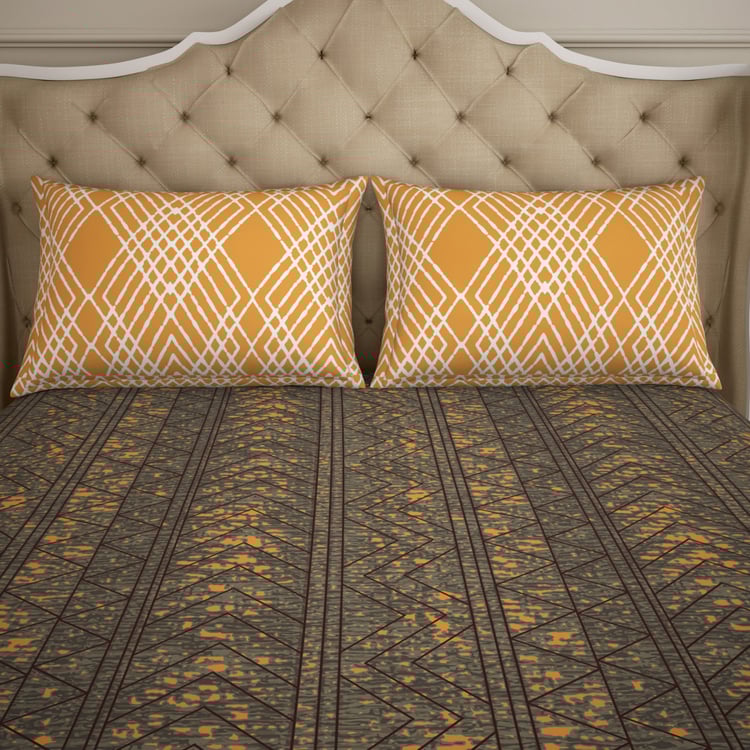 SPACES Atrium Geometric Print 3Pcs Double Bedsheet Set