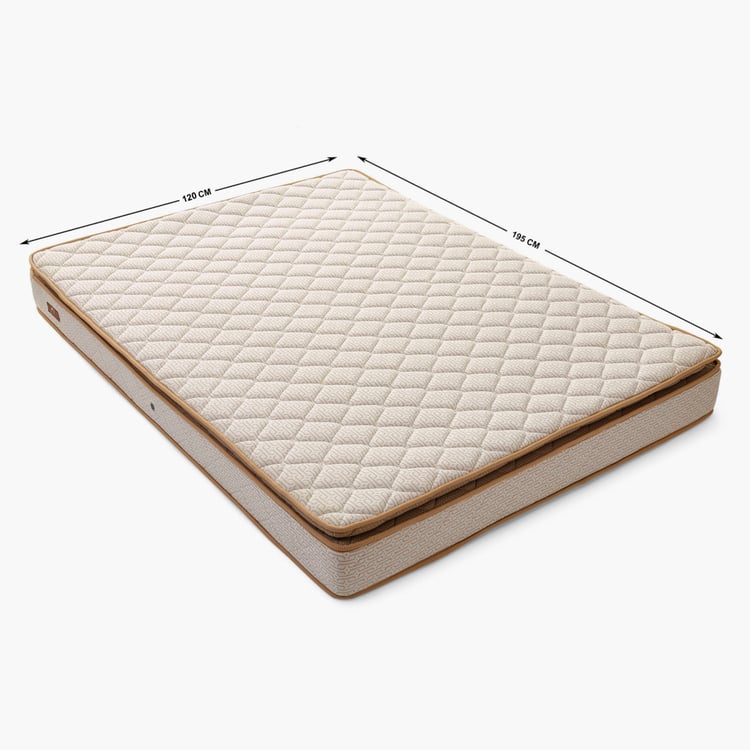 Restomax Pro 6+1 Inch Bonnel Spring Teen Mattress with Pillow Top, 120x195cm - Beige
