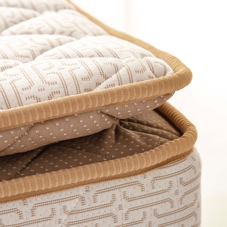 Restomax Pro 6+1 Inch Bonnel Spring Teen Mattress with Pillow Top, 120x195cm - Beige