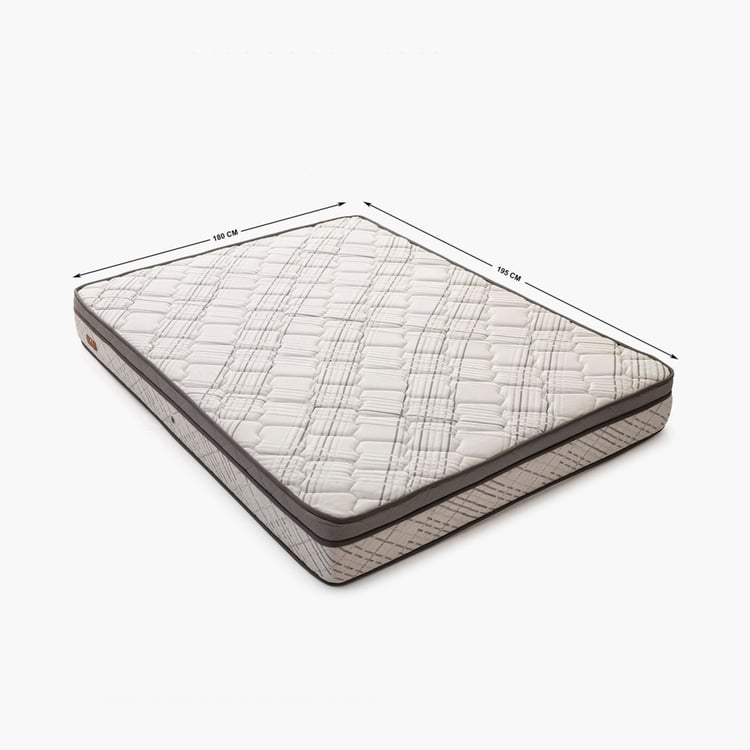 Restomax Elite 6+2 inches Pocket Spring Memory Foam King Mattress with Box Top, 180x195cm - White