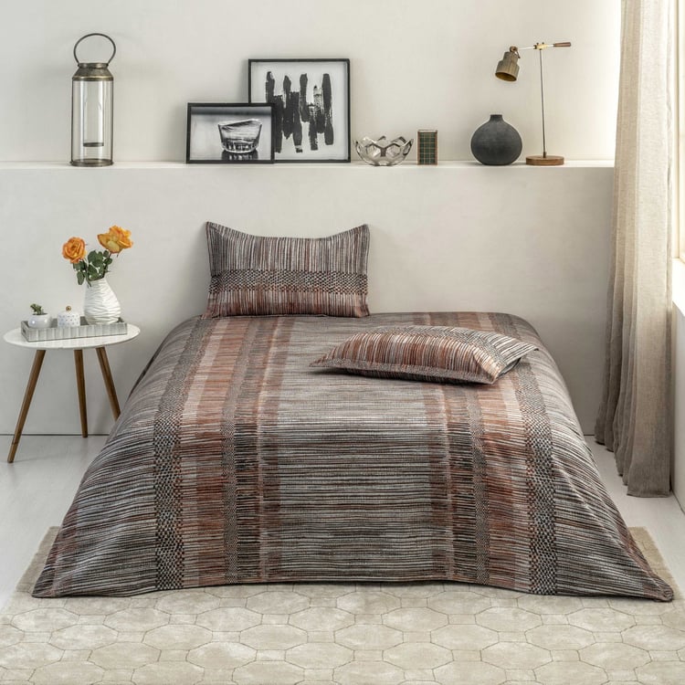 D'DECOR Evita Cotton 300TC Printed 3Pcs Super King Bedsheet Set