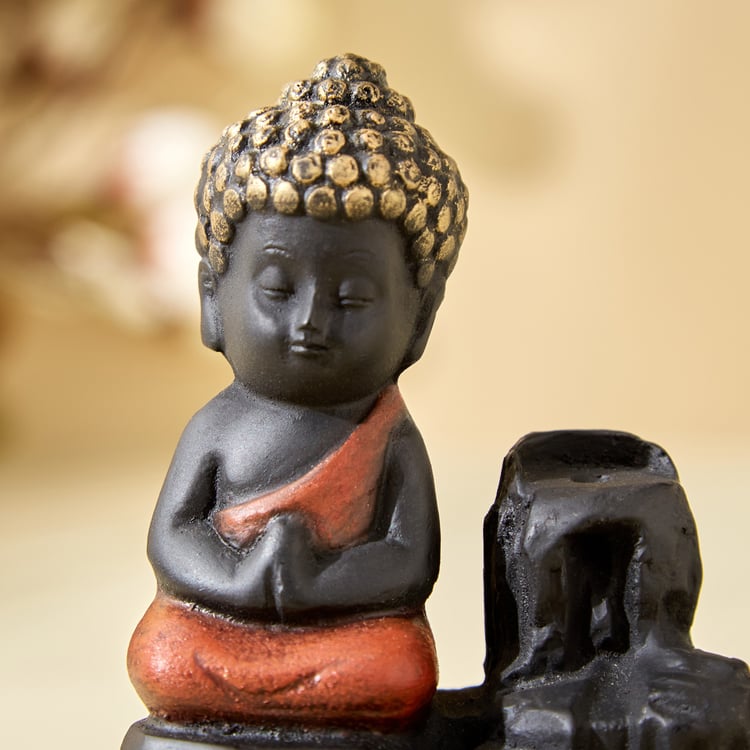 Corsica Polyresin Buddha Figurine with Incense Burner