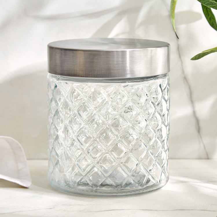 Corsica Essentials Metal Lid Glass Storage Jar - 950ml