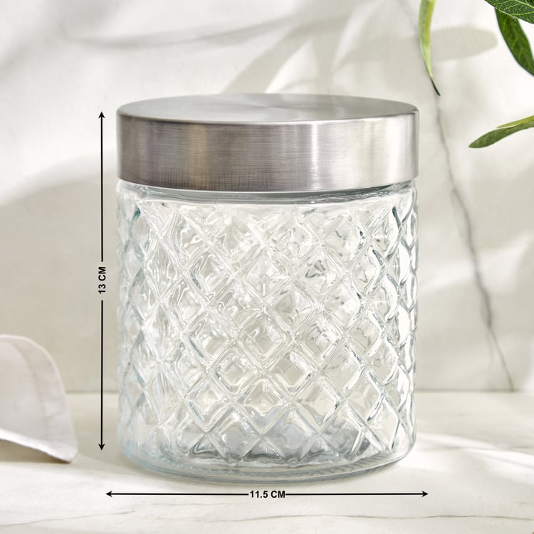 Corsica Essentials Metal Lid Glass Storage Jar - 950ml