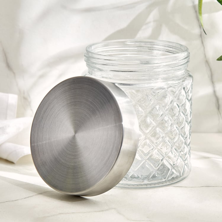 Corsica Essentials Metal Lid Glass Storage Jar - 950ml