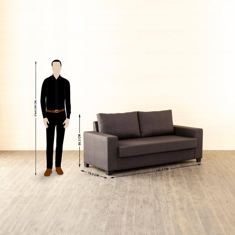 Helios Mendoza Fabric 3+2 Seater Sofa Set - Brown