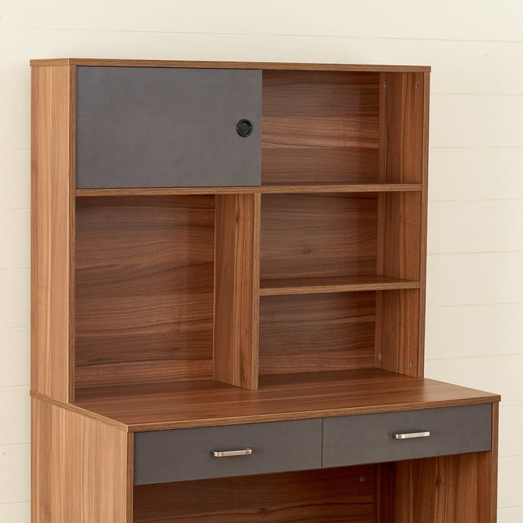 Quadro Nxt Study Desk with Cabinet - Brown