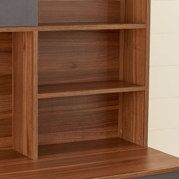 Quadro Nxt Study Desk with Cabinet - Brown