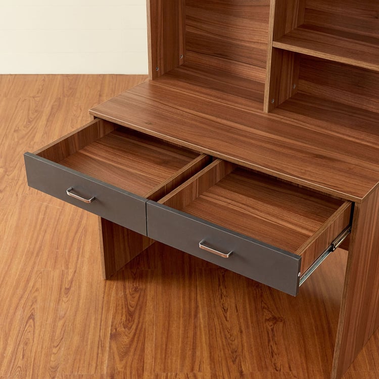 Quadro Nxt Study Desk with Cabinet - Brown