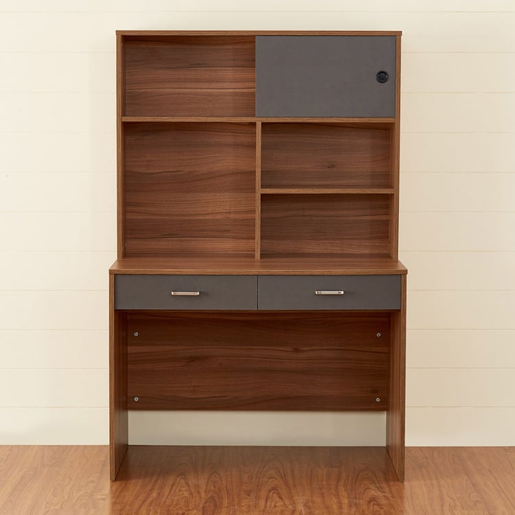 Quadro Nxt Study Desk with Cabinet - Brown