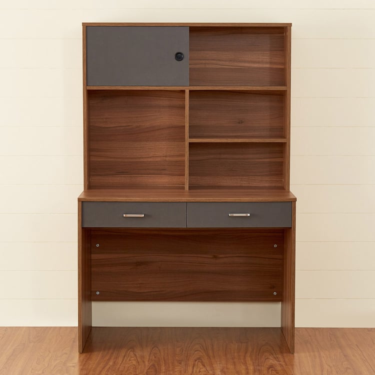 Quadro Nxt Study Desk with Cabinet - Brown