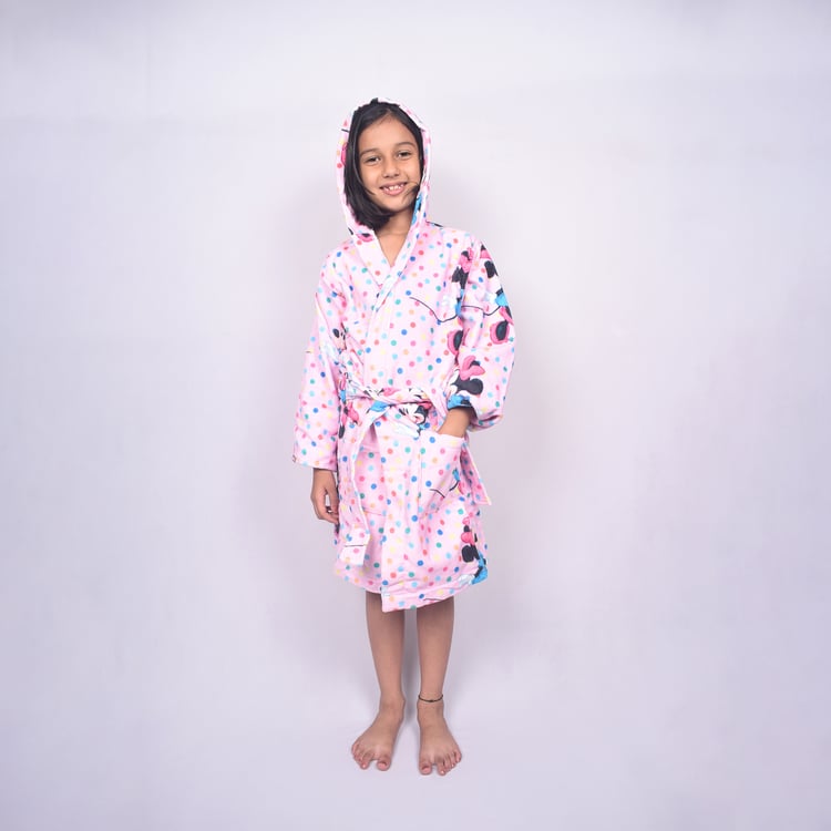 SPACES Disney Minnie Cotton Kids Bathrobe - S