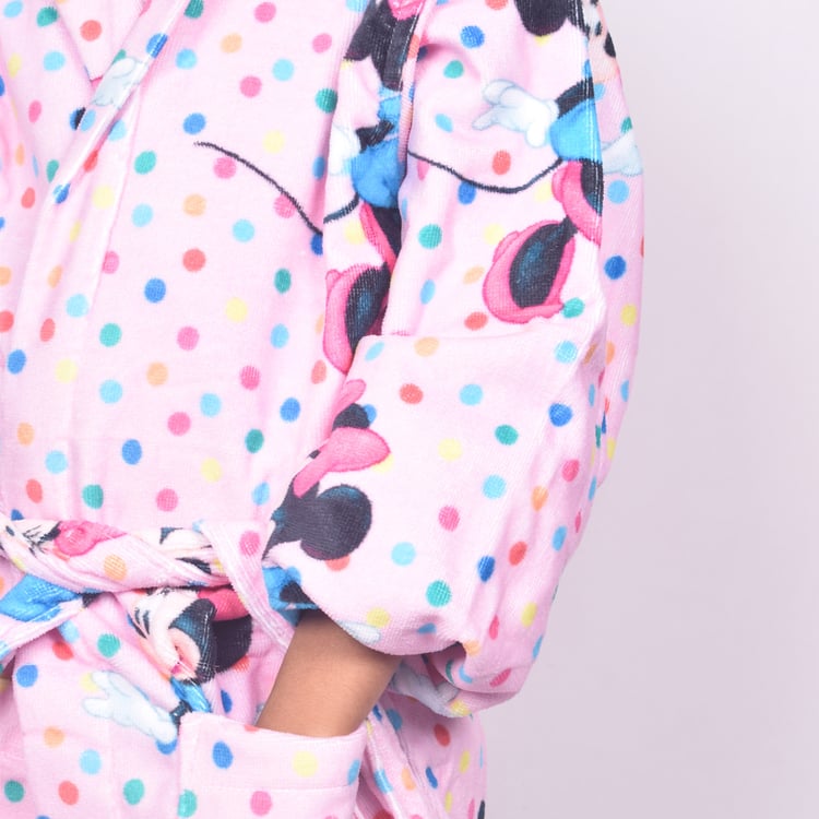 SPACES Disney Minnie Cotton Kids Bathrobe - S