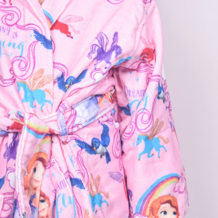 SPACES Disney Sofia Cotton Kids Bathrobe - S