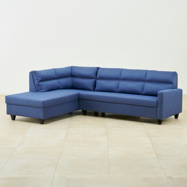 Helios Clary Fabric 3-Seater Left Corner Sofa with Chaise - Blue