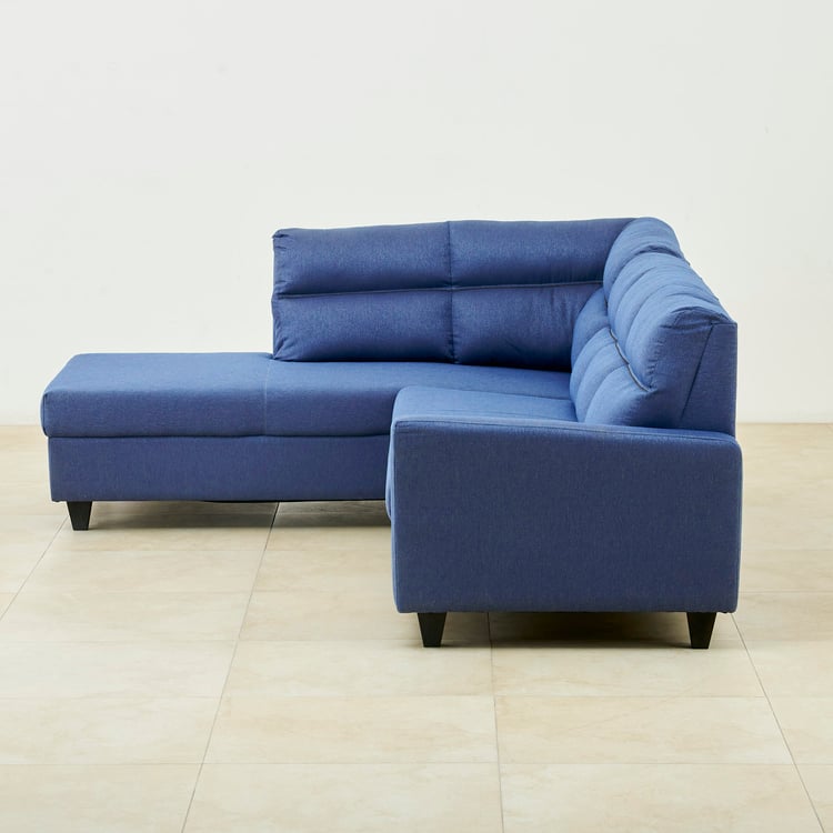 Helios Clary Fabric 3-Seater Left Corner Sofa with Chaise - Blue