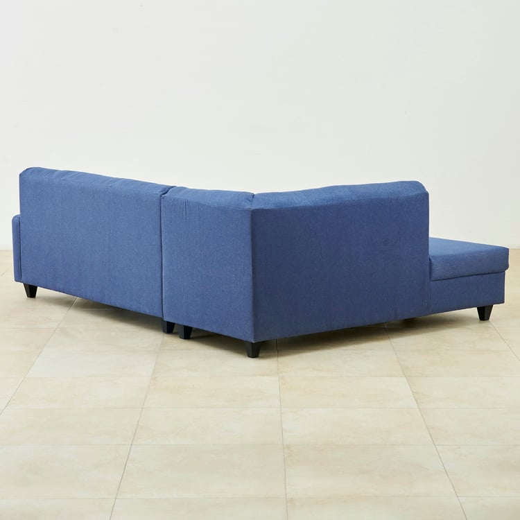 Helios Clary Fabric 3-Seater Left Corner Sofa with Chaise - Blue