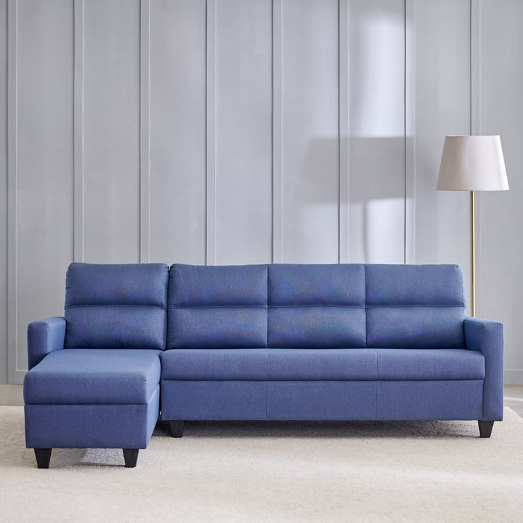 Helios Clary Fabric 3-Seater Left Corner Sofa with Chaise - Blue