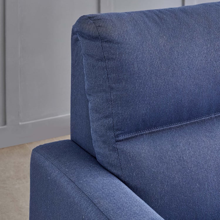 Helios Clary Fabric 3-Seater Left Corner Sofa with Chaise - Blue