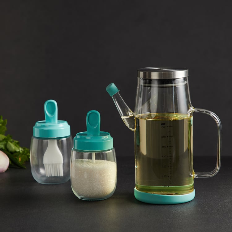 Pamolive Glass Oil Bottle with Drip Brush - 290ml