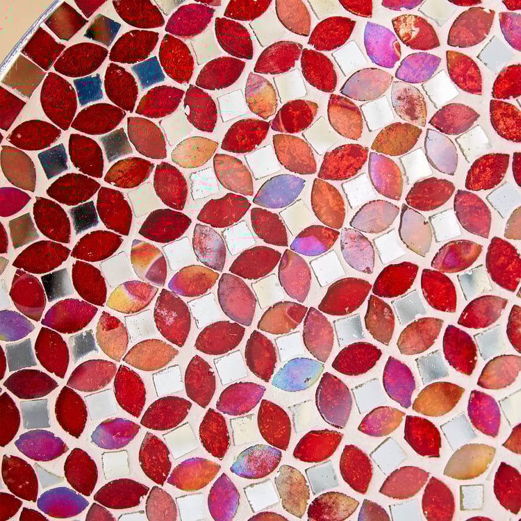 Corsica Mosaic Glass Plate Table Accent with Stand
