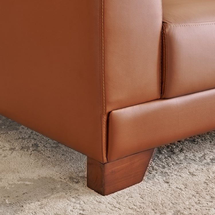 Walter Half Leather 1-Seater Sofa - Tan