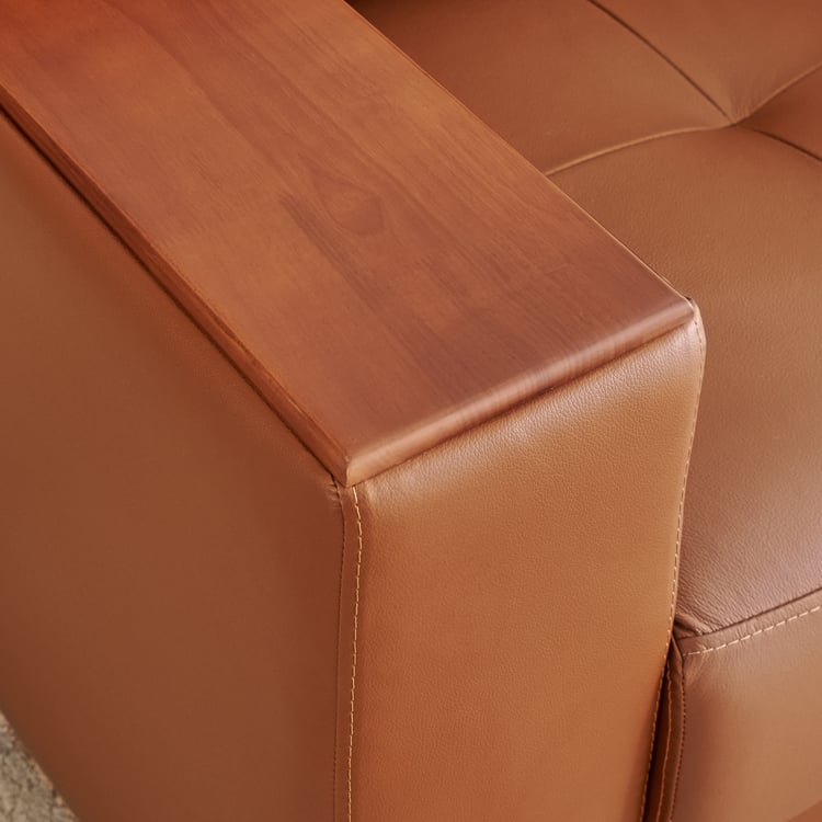 Walter Half Leather 1-Seater Sofa - Tan