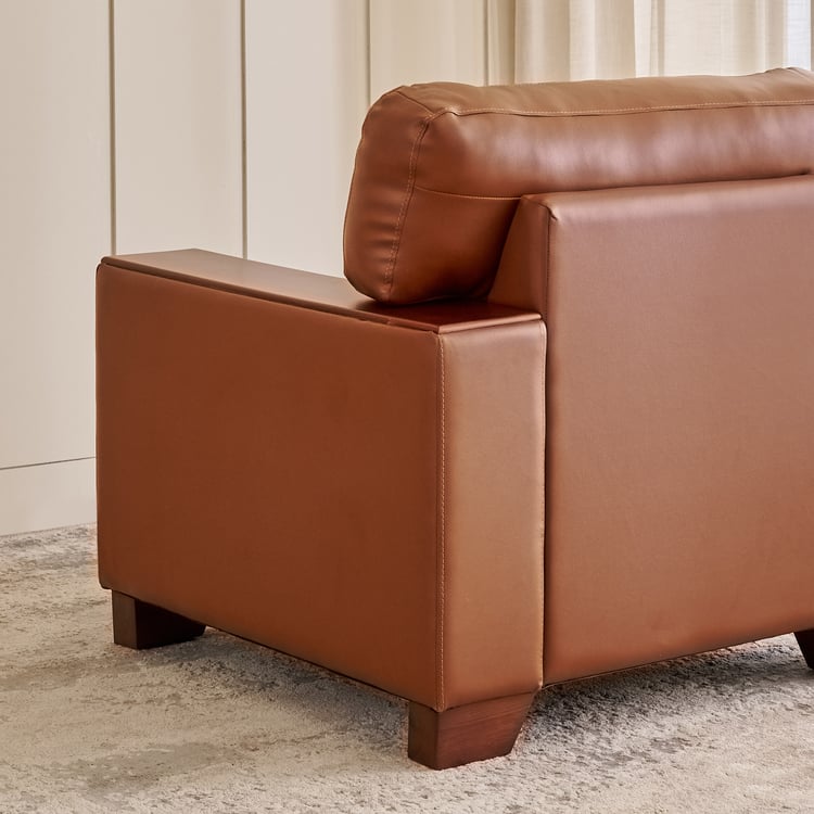 Walter Half Leather 1-Seater Sofa - Tan