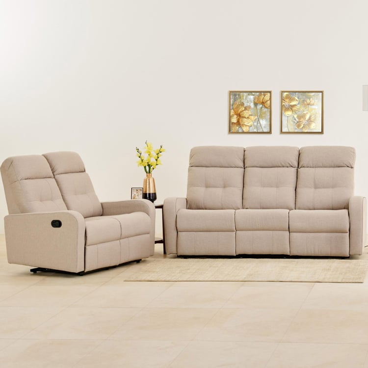 Helios Toledo Fabric 3+2 Seater Recliner Set - Beige