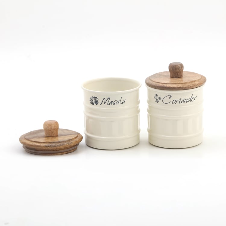 Mirage Monet Set of 2 Metal Canisters with Lid