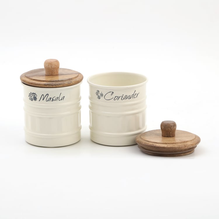 Mirage Monet Set of 2 Metal Canisters with Lid