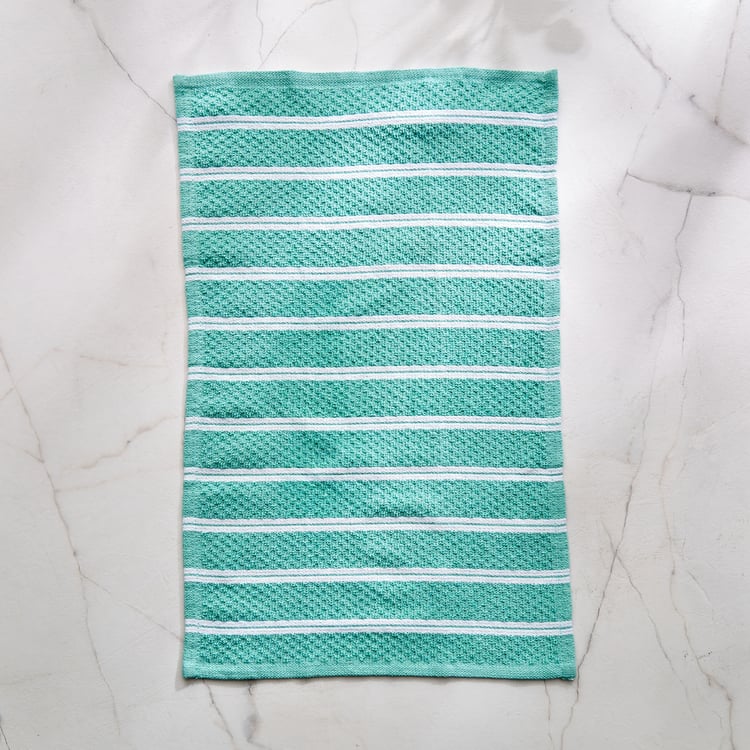 Fervid Set of 5 Striped Dish Cloth - Grey and Teal