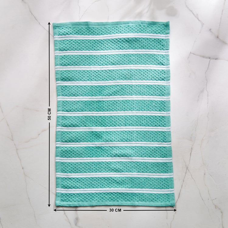 Fervid Set of 5 Striped Dish Cloth - Grey and Teal