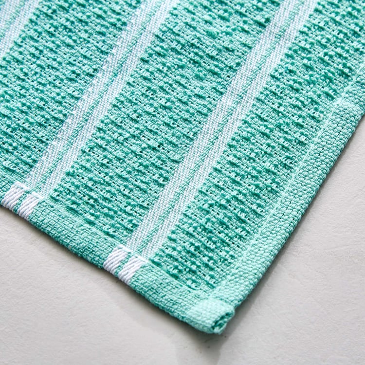 Fervid Set of 5 Striped Dish Cloth - Grey and Teal