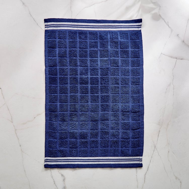 Fervid Set of 5 Checked Dish Cloth - Teal and Blue