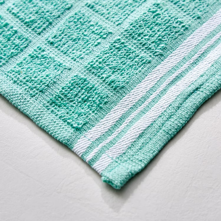 Fervid Set of 5 Checked Dish Cloth - Teal and Blue