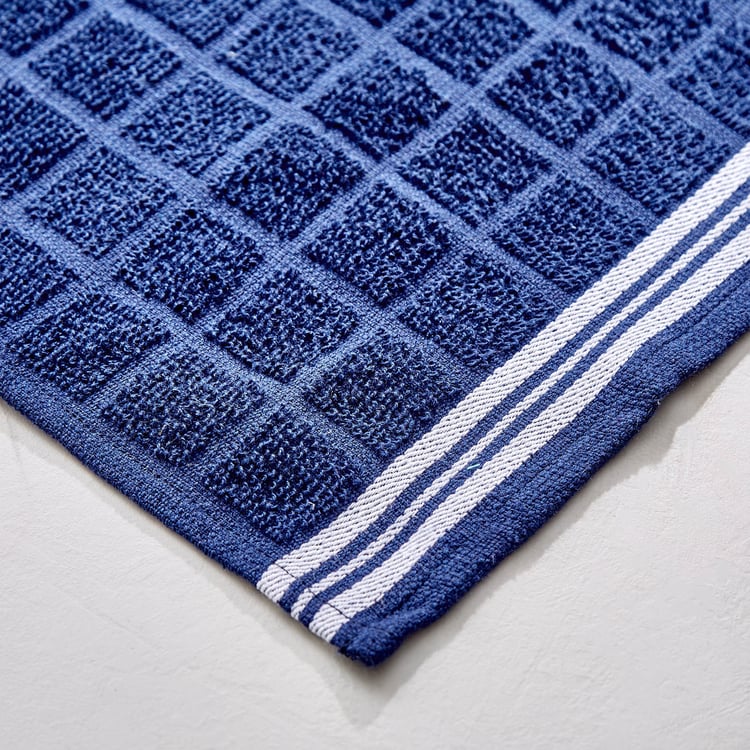 Fervid Set of 5 Checked Dish Cloth - Teal and Blue